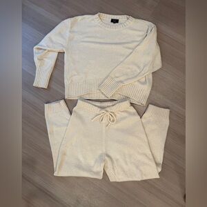 Vici Cream Knit Jogger Set